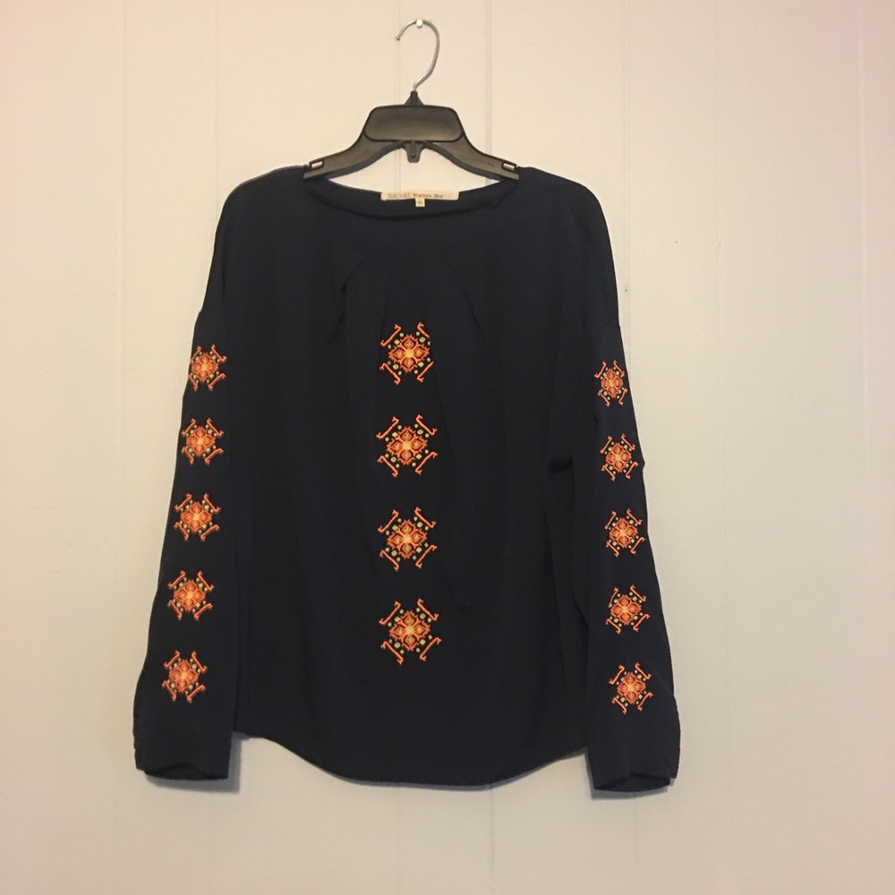 Rachel by Rachel Roy | Navy Embroidered Blouse